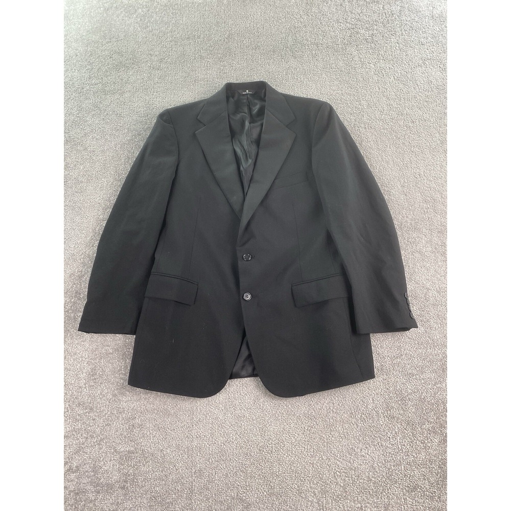 Polo University Club Tuxedo Jacket 38 R Black Wool Luxury Designer Ralph Lauren